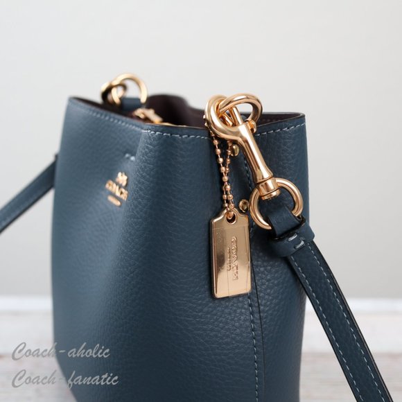 Coach C7266 Mini Town Bucket Bag Leather Crossbody in Denim - Picture 8 of 11